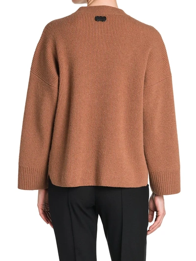 Shop Agnona Ribbed Cashmere Sweater In Amber Honey