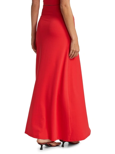 Shop Susana Monaco High Waisted Wrap Skirt In Red Morello