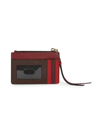 Shop Marc Jacobs Small The Snapshot Zip Leather Card Case In Sandcastle