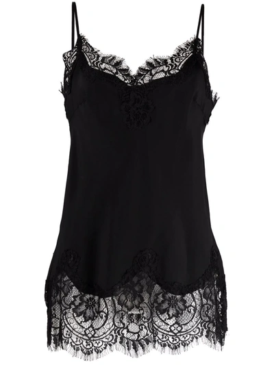 Gold Hawk Lace-trim Camisole Top In Black