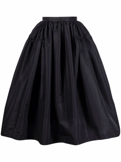 Shop Alexander Mcqueen Gathered-detail Full Skirt In Black