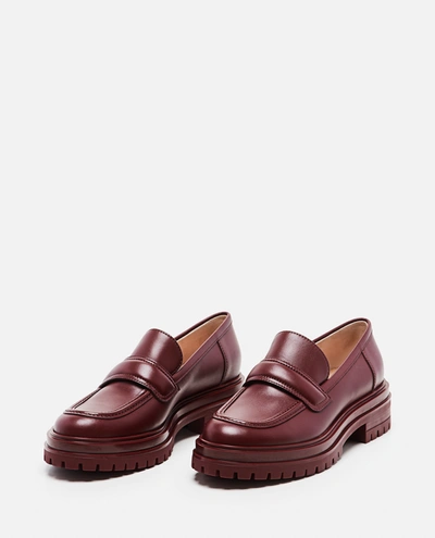 Shop Gianvito Rossi Argo Leather Loafers In Brown