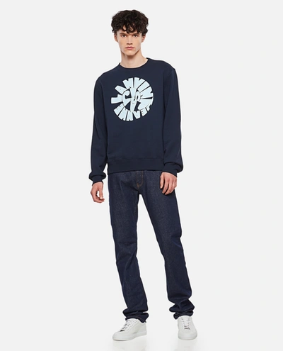 Shop Lanvin Printed Sweatshirt In Blue