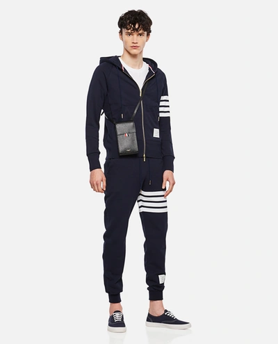 Shop Thom Browne Intarsia Stripes Cotton Jersey Sweatpants In Blue