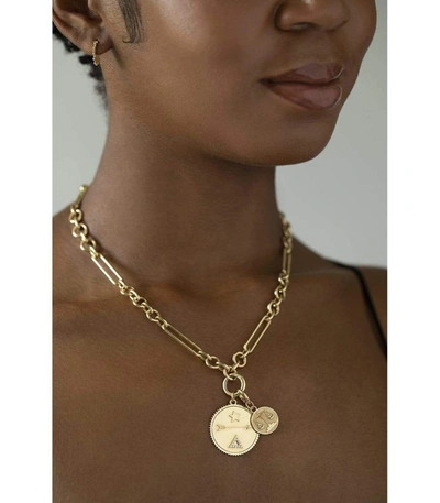 Shop Foundrae Baby Libra Medallion In Ylwgold