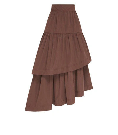 Shop Aje Interlace Midi Skirt In Chocolate