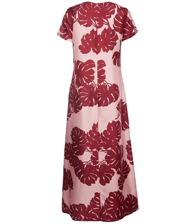 Shop La Doublej Monstera Rosa In Silk Twill Swing Dress