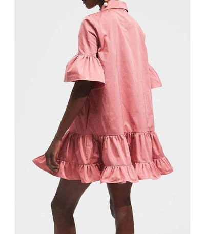 Shop La Doublej Choux 3/4 Seeve Mini Fora Dress In Pink