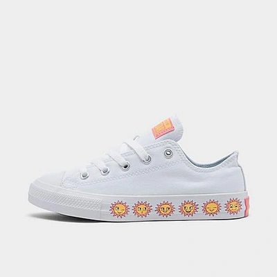 Converse Little Kids' All Star Sunny Side Print Low-top Casual Shoes In  White/chambray Blue/pink Gaze | ModeSens