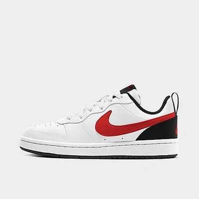 Shop Nike Big Kids' Court Borough Low 2 Casual Shoes In White/university Red-black