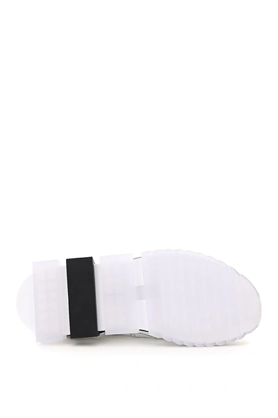 Shop Dolce & Gabbana Slip On Sock Sneakers In White,grey