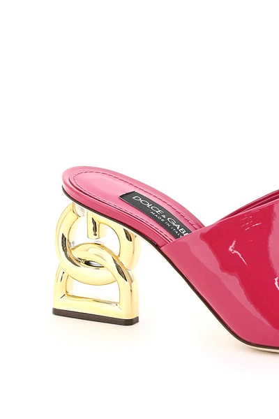 Shop Dolce & Gabbana Mule With Dg Pop Heel In Fuchsia