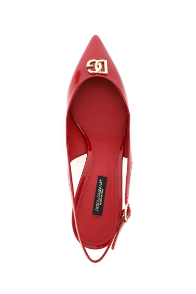 Shop Dolce & Gabbana Slingback Patent Leather Pumps In Red