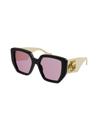 Shop Gucci Gg0956s Sunglasses In Black White Pink