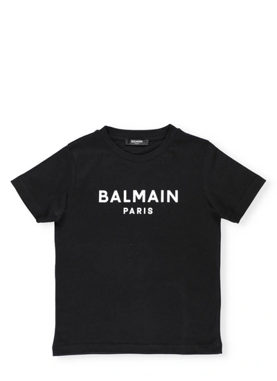 Shop Balmain T-shirt With Logo In Nero/bianco