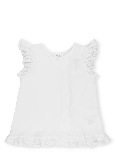 Shop Ralph Lauren T-shirt With Ruffle In White