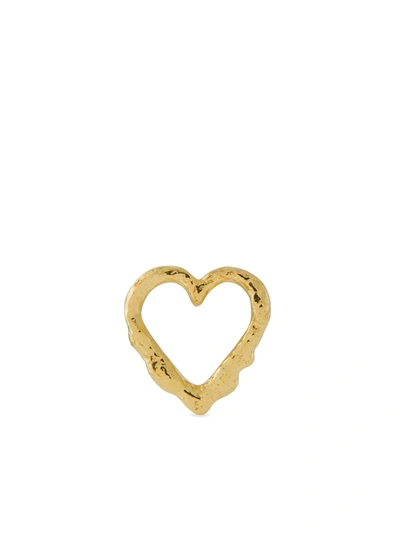 Shop Alex Monroe 18kt Yellow Gold Teeny Tiny Heart Stud Single Earring In 金色