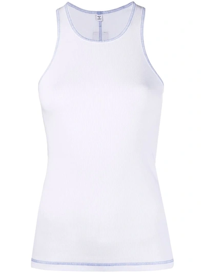 Shop Mcq By Alexander Mcqueen Ribbed Sleeveless Top In 白色