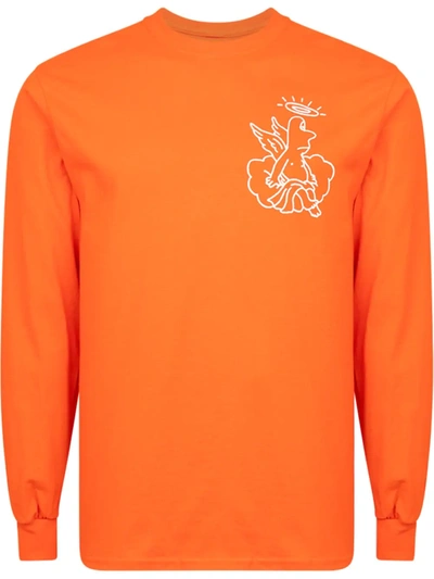 Shop Brockhampton Doodle Angel Long-sleeve T-shirt In 橘色