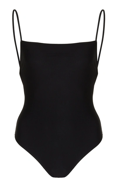 Shop Lido Women's Open-back Stretch Swimsuit In White,black