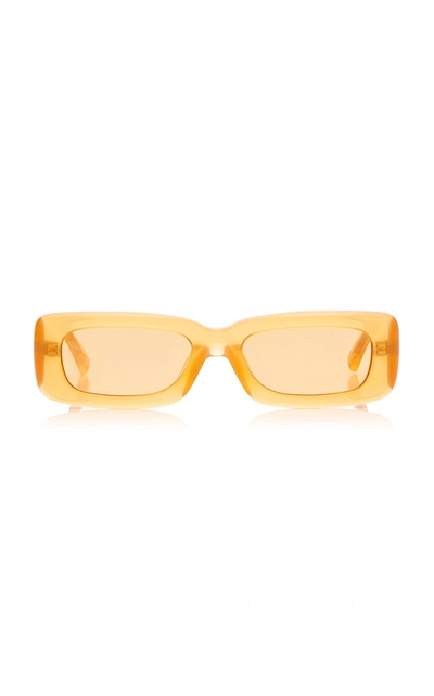 Shop Attico Women's Mini Marfa Square-frame Acetate Sunglasses In Orange