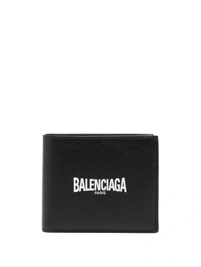 Shop Balenciaga Logo-print Wallet In Schwarz