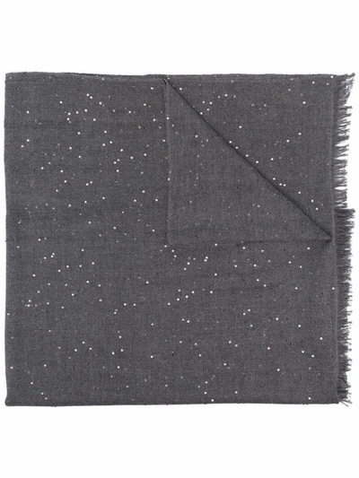 Brunello Cucinelli Sequin-embellished Scarf In Grau