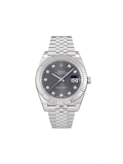 Shop Rolex 2021 Unworn Datejust Oyster Perpetual 41mm In Grey