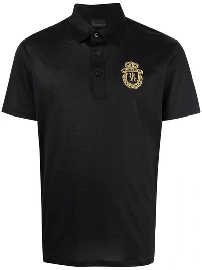 Shop Billionaire Logo-embroidered Polo Shirt In Schwarz