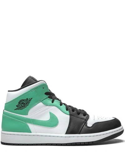 Shop Jordan Air  1 Mid "island Green" Sneakers In White