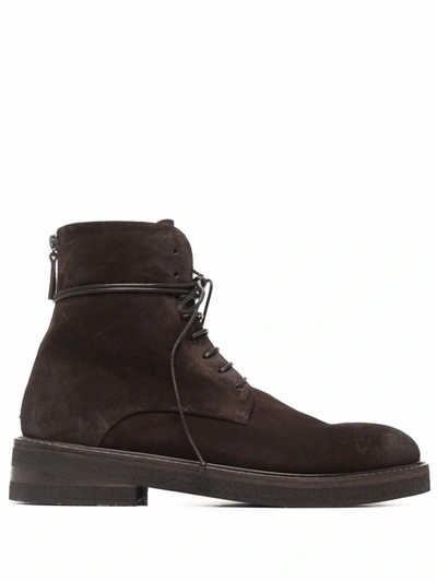 Marsèll Ankle Lace-up Fastening Boots In Braun