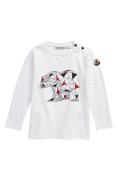 Shop Moncler Kids' Polar Bear Graphic Tee In 002 White