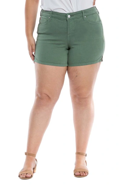 Slink Jeans Vented Denim Shorts In Myrtle