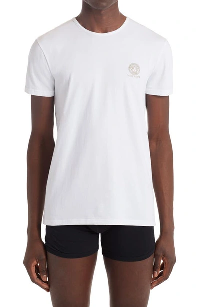 Shop Versace Medusa Head Logo 2-pack Undershirts In White