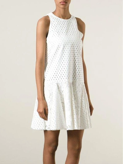 Shop Msgm Lace Hem Perforated Dress