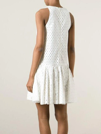 Shop Msgm Lace Hem Perforated Dress