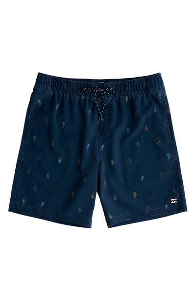 Shop Billabong Sundays Layback Swim Trunks In Dark Blue