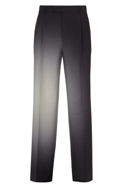 Shop Fendi Graduated Print Front Pleat Trousers In Nero