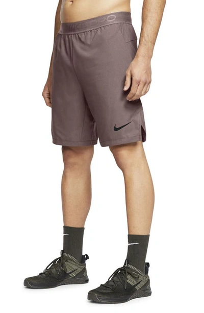 Shop Nike Dri-fit Pro Flex Vent Max Athletic Shorts In Smokey Mauve/ Black