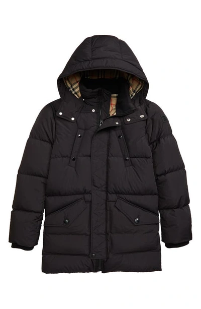 Shop Burberry Ryker Hooded Quilted Down Coat In Black