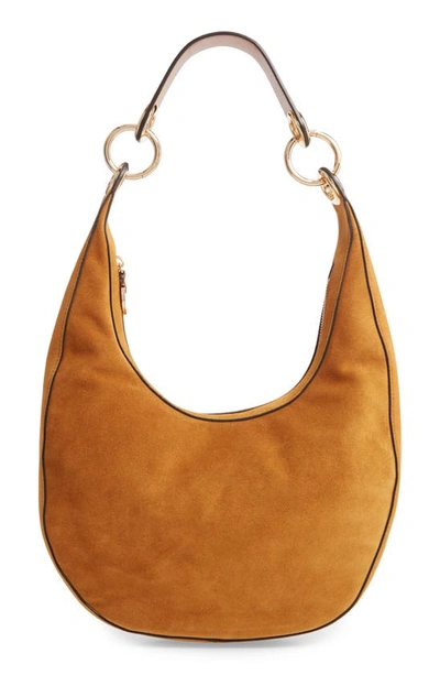 Shop Rebecca Minkoff Sofia Leather Hobo Bag In Nutmeg