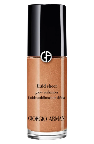 Shop Giorgio Armani Fluid Sheer Glow Enhancer Liquid Highlighter, Bronzer & Blush, 0.6 oz In 10 Golden Bronze
