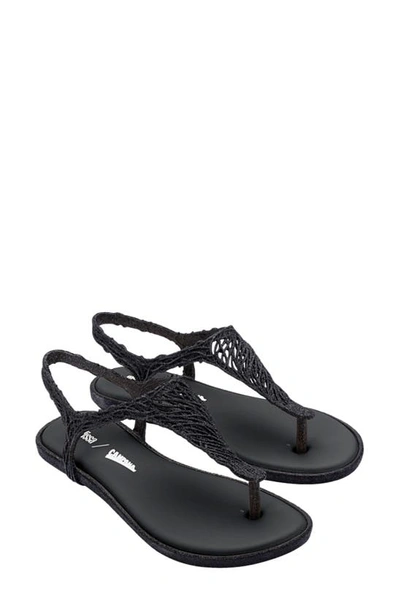 Shop Melissa Campana Flow Sandal In Black Glitter