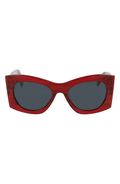 Shop Lanvin Mother & Child 54mm Butterfly Sunglasses In Striped Red