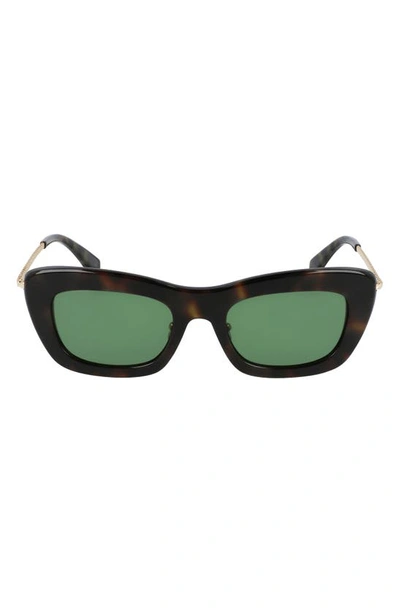 Shop Lanvin Babe 51mm Rectangle Sunglasses In Green Havana