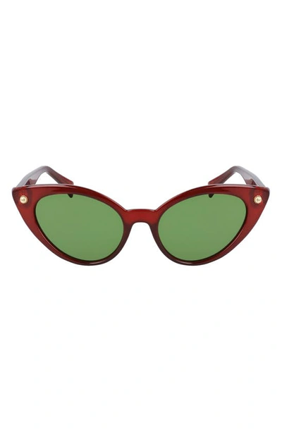 Shop Lanvin Arpege 53mm Cat Eye Sunglasses In Wine