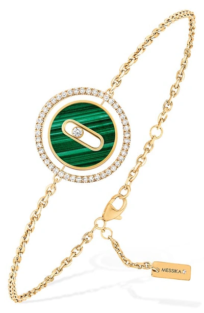 Shop Messika Lucky Move Malachite Bracelet In Yellow Gold