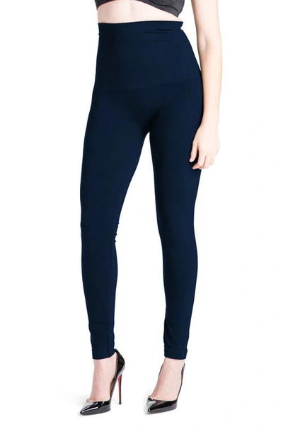 Shop Preggo Leggings Snapback Postpartum Leggings In Navy