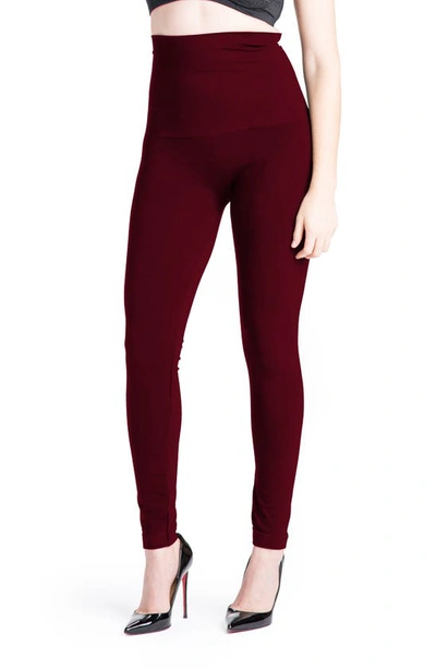 Shop Preggo Leggings Snapback Postpartum Leggings In Crimson