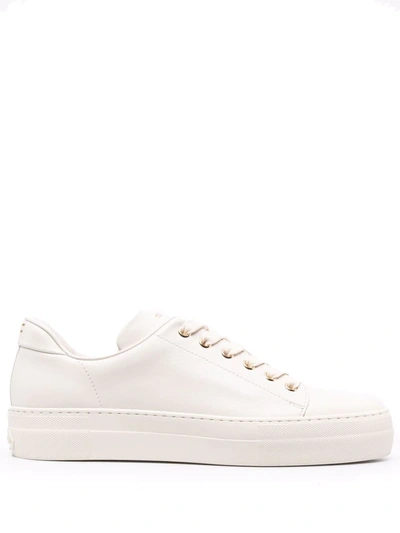 Shop Tom Ford Low-top Leather Trainers In U1003 Chalk
